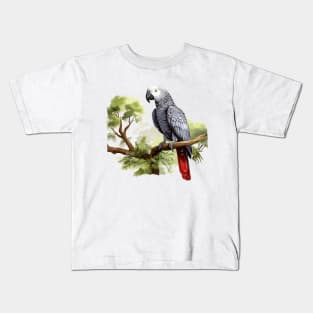 African Grey Parrot Kids T-Shirt